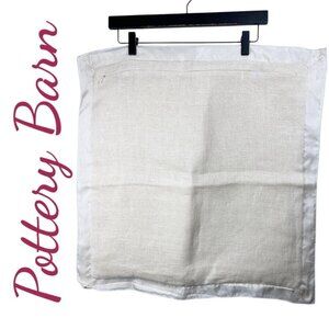NWOT POTTERY BARN Belgian Linen Pillow Cover Double Flange Sham 20x20